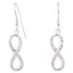 Infinity Dangle Earrings with clear Cubic Zirconias